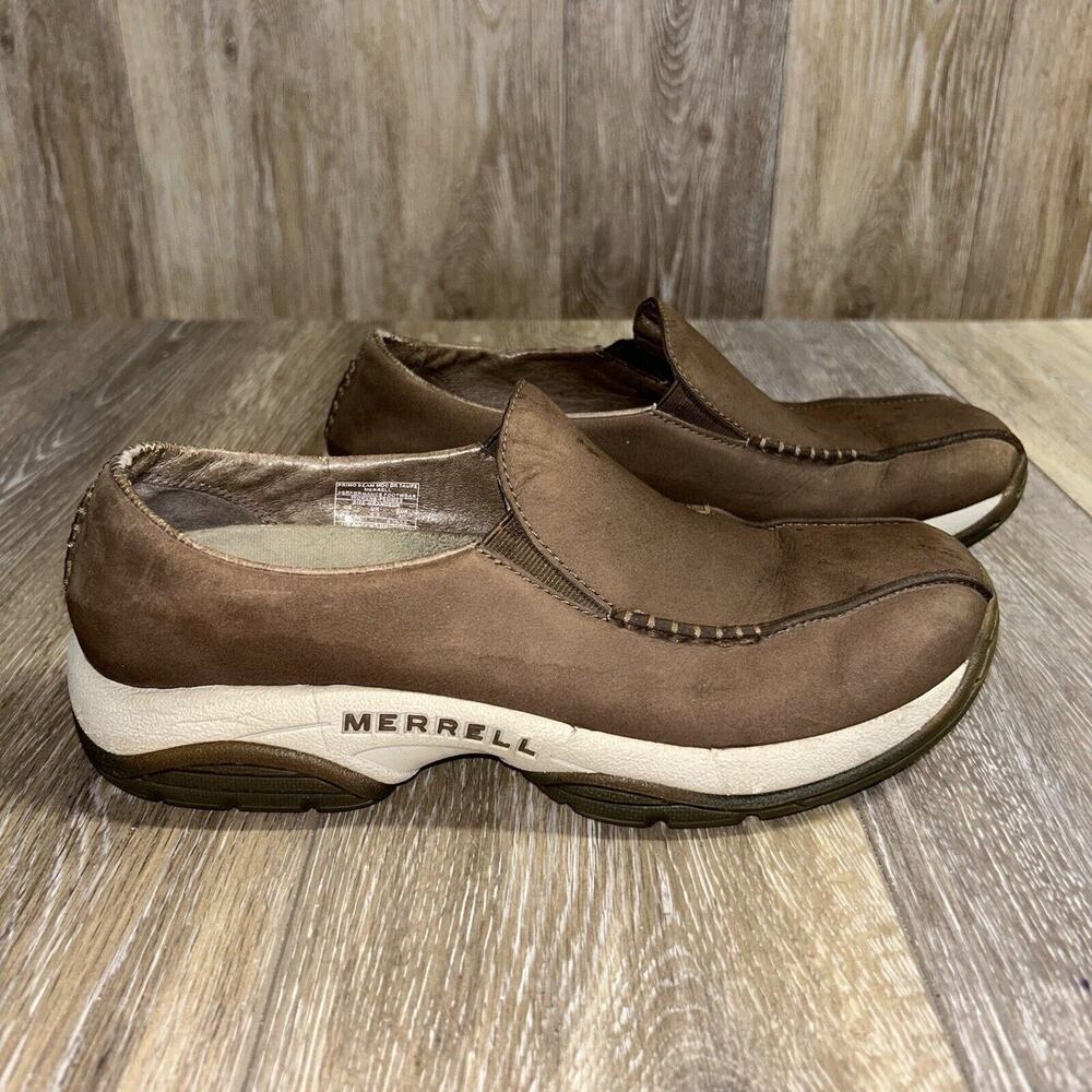 MERRELL Primo Seam Moc Dark Taupe Slip-on Loafers Shoes Women's US 9 /EU 40